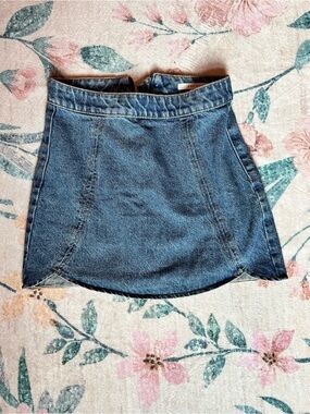 PacSun Blue Denim Curved Hem Mini Skirt